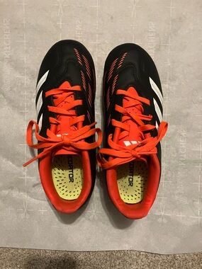 adidas Black and orange predator Kids Soccer Shoes